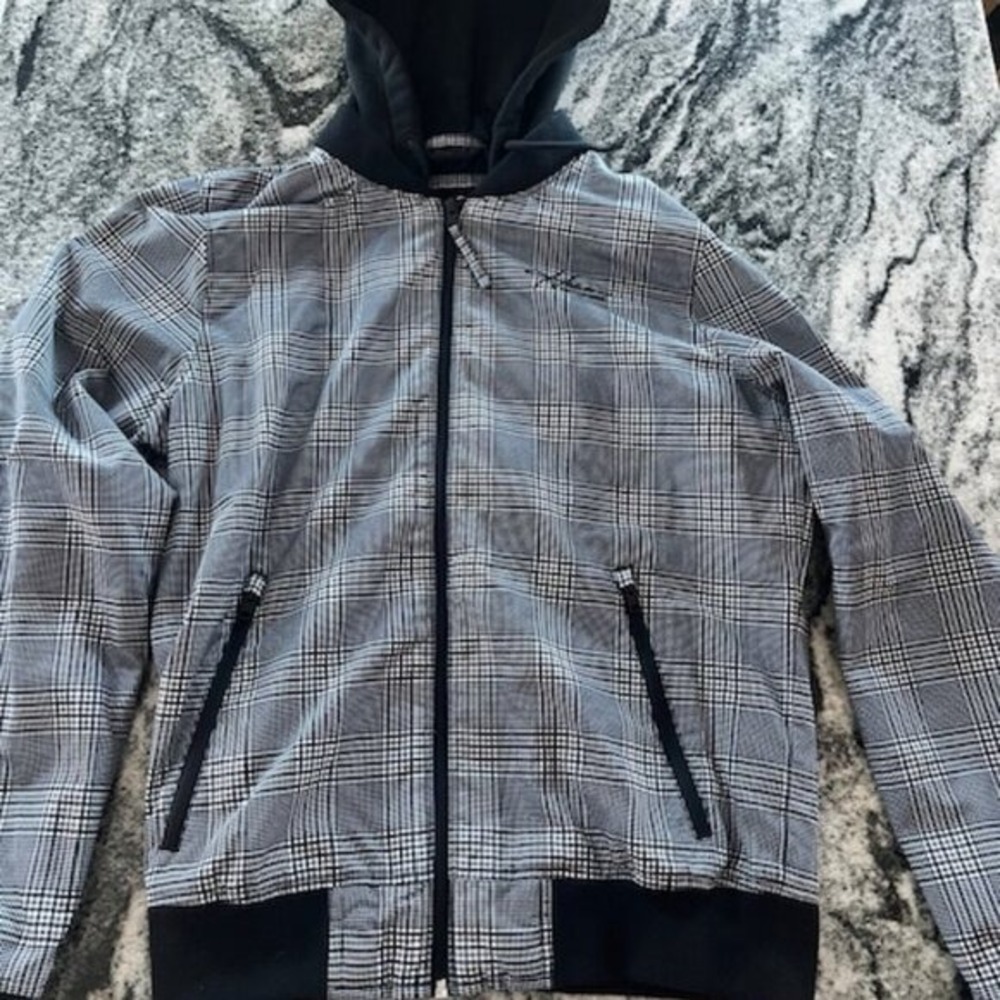 Hollister plaid hooded jacket casual skater style bomber Men's Medium